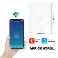 Intrerupator smart touch alb, WiFi, Sticla securizata, Classlights, 10A, Control vocal, Smart Life / Tuya, LED Engros