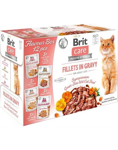 BRIT Care Cat Fillets in Gravy 24 x 85 g pachet mixt hrană umedă pisici, fileuri în sos