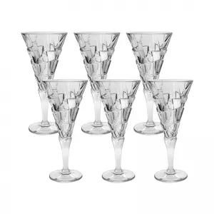 Set 6 Pahare Vin Alb Crack, Cristal Bohemia, 230 ml
