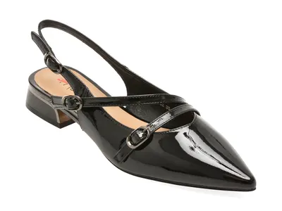 Pantofi eleganti PASS COLLECTION negri, DL60009, din piele naturala lacuita