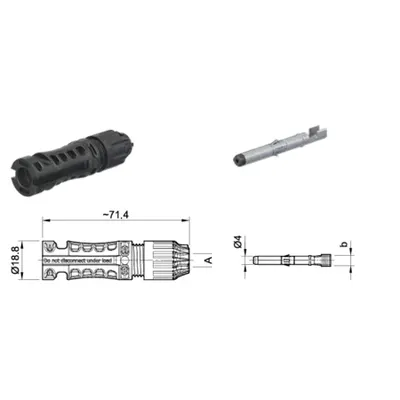 Conector MC4-EVO2 PV-KST4-EVO 2A/6I – Conector Tata 4-6mm pentru Sisteme Fotovoltaice