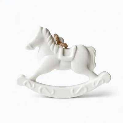 Decorațiune brad Crăciun din ceramică jesmonite – Căluț balansoar - Default Title