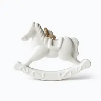 Decorațiune brad Crăciun din ceramică jesmonite – Căluț balansoar - Default Title