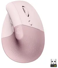 Mouse Logitech - Lift Vertical EMEA, optic, wireless, roz