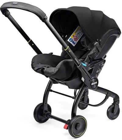 Scoică auto cu șasiu 2 în 1 Doona - X, i-Size, 40-87 cm, Nitro Black