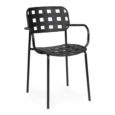 Scaune de grădină negre 4 buc. din metal Clover – Bizzotto