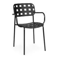 Scaune de grădină negre 4 buc. din metal Clover – Bizzotto