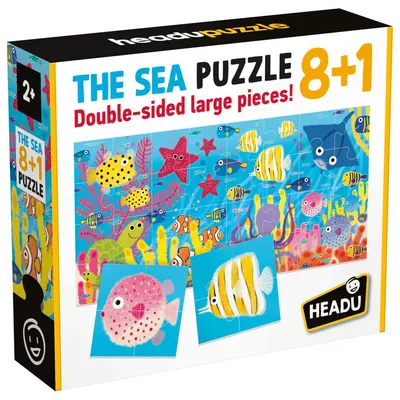 Set puzzle 8+1 cu piese imprimate fata verso Headu Animale Marine