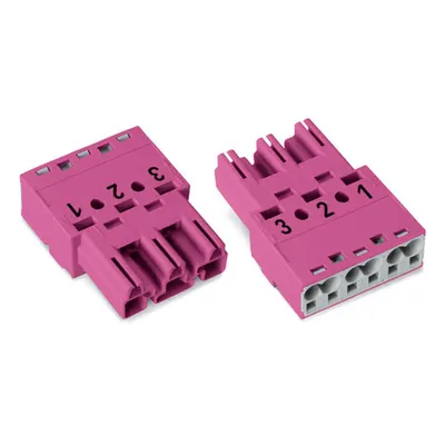 Plug; 3-pole; Cod. B; 4,00 mm²; pink