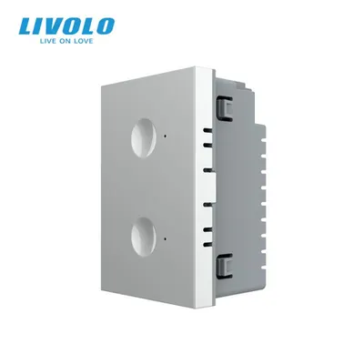 Modul intrerupator dublu tactil, control telecomanda RF, standard italian, 3M Gri