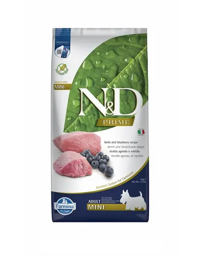 FARMINA N&D Adult Mini Lamb&Blueberry hrana uscata caini adulti de talie mica, miel si afine 7 kg