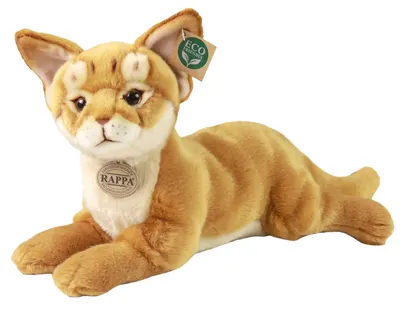 Jucărie de pluș Rappa Eco Friends - Pisică abisiniană, culcată, 30 cm