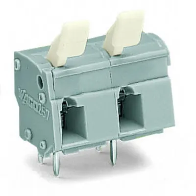 PCB terminal block; finger-operated levers; 2.5 mm²; Pin spacing 10/10.16 mm; 16-pole; CAGE CLAMP®; commoning option; 2,50 mm²; gray