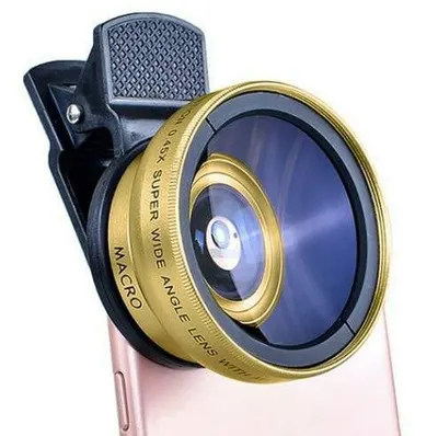 Lentila telefon macro cu clips de prindere 37 mm 0.45X Gold