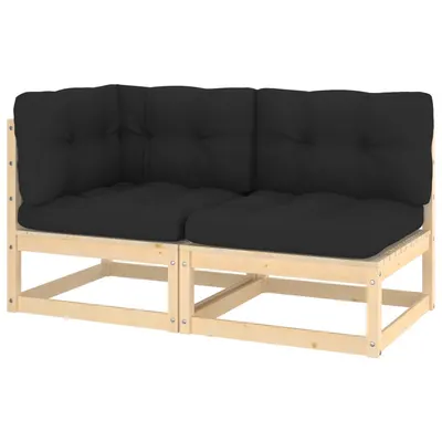 Gossi set mobilier gradina cu perne, 2 piese, lemn masiv de pin