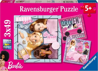 Puzzle pentru copii Ravensburger din 3 x 49 piese - Barbie