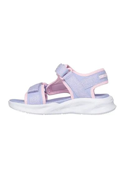 Sandale cu inchidere velcro si LED-uri - Albastru lavanda