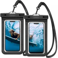 Husa Universala Waterproof pentru Telefon max. 3.5inch - 7inch, Spigen, A601, Set 2 bucati, Neagra AMP04523