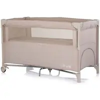 Patut pliabil Chipolino Relax latte linen cu laterala culisanta