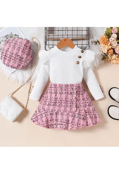 Compleu roz Melisa - pentru fetite - 2 piese - Roz