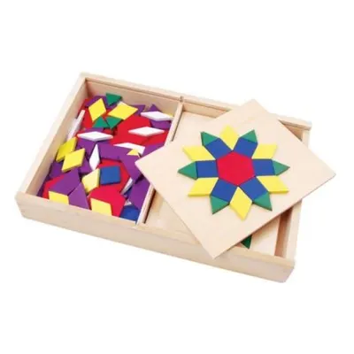 Set mozaic din lemn Tangram cu modele