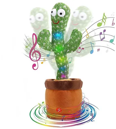 CACTUS dansator si vorbitor de plus cu LED-uri Colorate / Jucarie interactiva