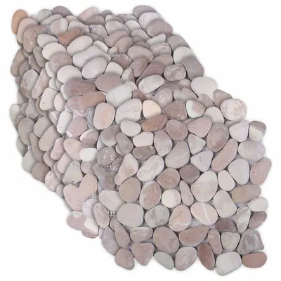 vidaXL Plăci din pietriș Bej și roz pal 30 x 30 cm Pietriș de râu
