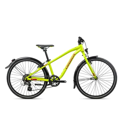 Bicicleta copii MX 24 Park - galben fluo-rosu
