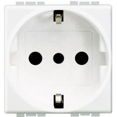 Priza standard DE si IT 2P+T LiVing Light - tip P30 - Alb - 2 module