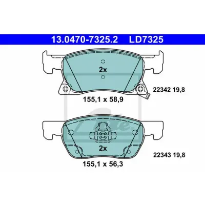 Set placute frana, frana disc ATE 13.0470-7325.2