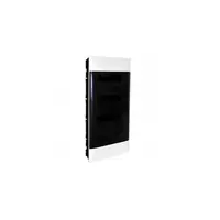 Practibox S Montaj incastrat cabinet pentru zidarie cu Bara de nul - Usa fumurie - 4 randuri cu 12 module per rand