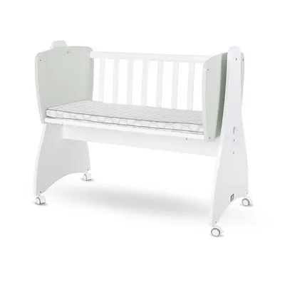 Patut leagan balansoar Lorelli First Dreams White Milky Green, transformabil, 105 x 55 x 83 cm