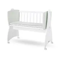 Patut leagan balansoar Lorelli First Dreams White Milky Green, transformabil, 105 x 55 x 83 cm