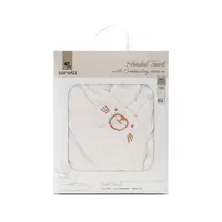 Prosop de baie cu gluga si broderie 90 x 90 cm din bumbac 0 luni+ White