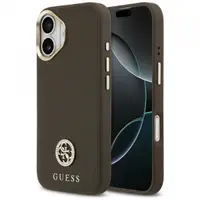 Husa MagSafe pentru Apple iPhone 17, Guess, Grained Strass Logo, Maro