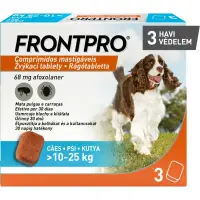 FRONTPRO, deparazitare externă câini, comprimate masticabile FRONTPRO, deparazitare externă câini, L(10 - 25kg), comprimate masticabile, 68mg x 3buc
