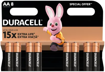 Baterii alcaline Duracell - Basic, AA, 8 buc.