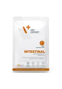 Hrana dietetica pentru pisici cu afectiuni intestinale Vet Expert Intestinal Cat, 10 x 100g