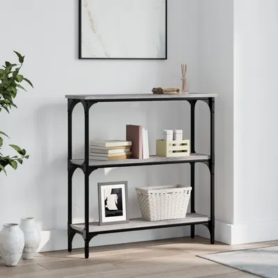 vidaXL Măsuță consolă, gri sonoma, 75x22,5x75 cm, lemn prelucrat