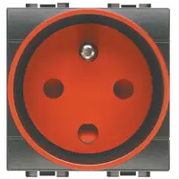 Priza 2P+T 16A Std. Francez 250Vca port-eticheta LiVing Light - Antracit - 2 module
