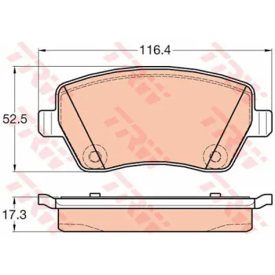 Set placute frana, frana disc TRW GDB2017