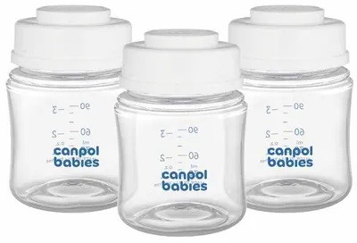 Set de recipiente pentru depozitarea laptelui matern Canpol - 3 x 120 ml