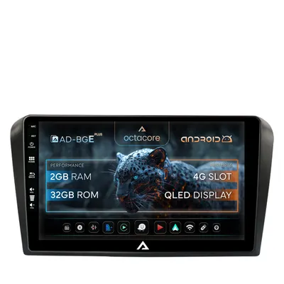 Navigatie Mazda 3 (2003-2009), Android, E-Octacore 2GB RAM + 32GB ROM, 9 Inch - AD-BGE9002+AD-BGRKIT322