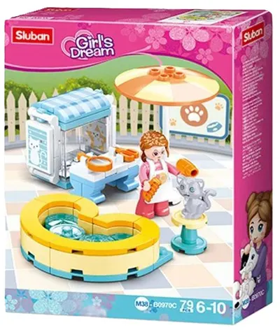 Constructor Sluban Girl's Dream - Centru SPA pentru pisici, 79 piese