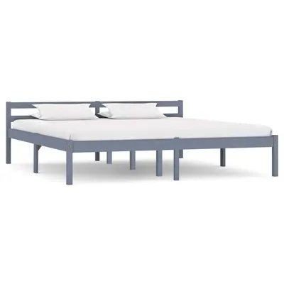 vidaXL Cadru de pat, gri, 180 x 200 cm, lemn masiv de pin