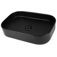 Lavoar baie pe blat negru mat 55 cm, dreptunghiular, Fluminia Capri