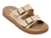 Papuci GRYXX bej, 12504, din piele intoarsa