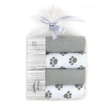 Set 4 mini prosopele Mothers Choice pentru bebelusi alb si gri