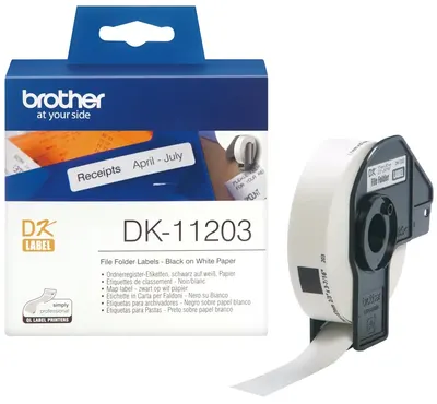 Bandă de hârtie Brother - DK-11203, pentru QL500, 17 x 87mm, Black/White