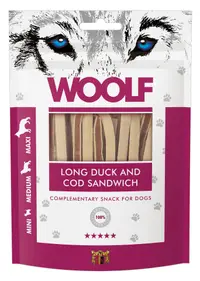 WOOLF DOG SNACKS Long Duck and Cod Sandwich 100g